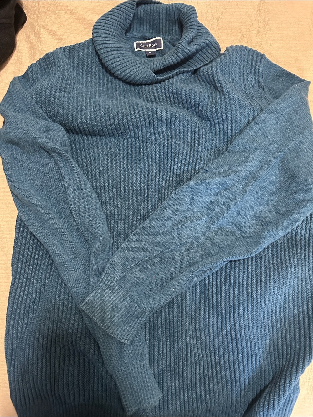 Club Room Dark Teal Ribbed Turtleneck Sweater